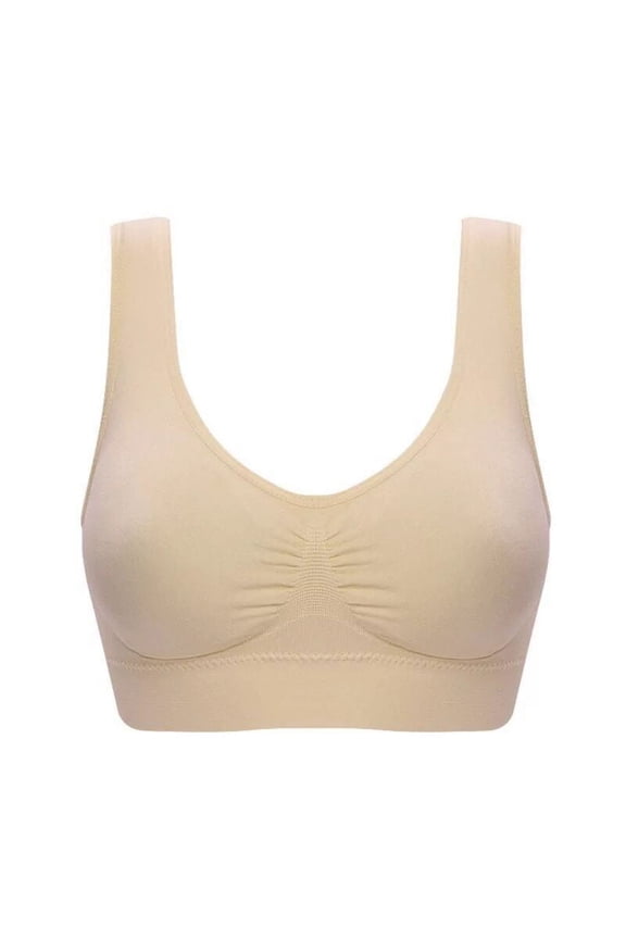 Large Size Seamless Racerback Sports Bra - No Padding No Wire Lightweight Nylon & Spandex for Maximum Support & Comfort