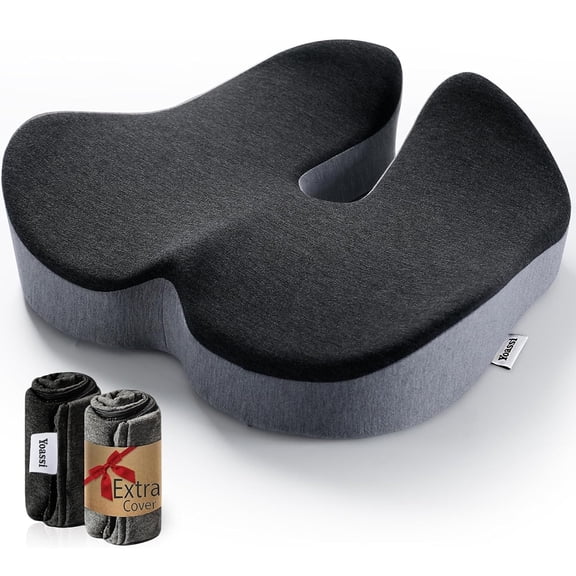 Large Size Seat Cushion with Extra Replacement Cushion Cover, Chair Cushions, Office Chair Cushions, Thick Memory Foam Cushions