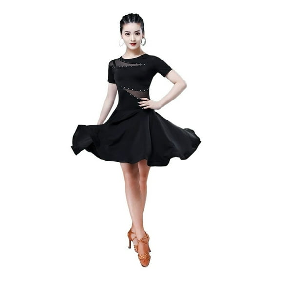 Large Size Sexy Latin Dance Performance Purple Dress Women Spring Summer Ballroom Dress Tango Clothes Dancing Clothes Skirt