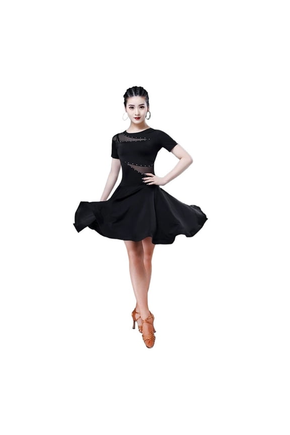 Large Size Sexy Latin Dance Performance Purple Dress Women Spring Summer Ballroom Dress Tango Clothes Dancing Clothes Skirt