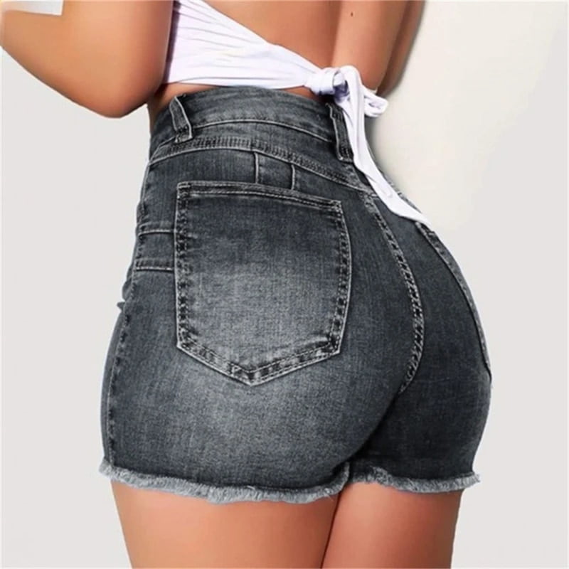 Large Size Sexy Ripped Denim Shorts Girl New High Waist Skinny Hips Stretch Leg Length Tight Tight Stretch Hips Jeans Women Walmart