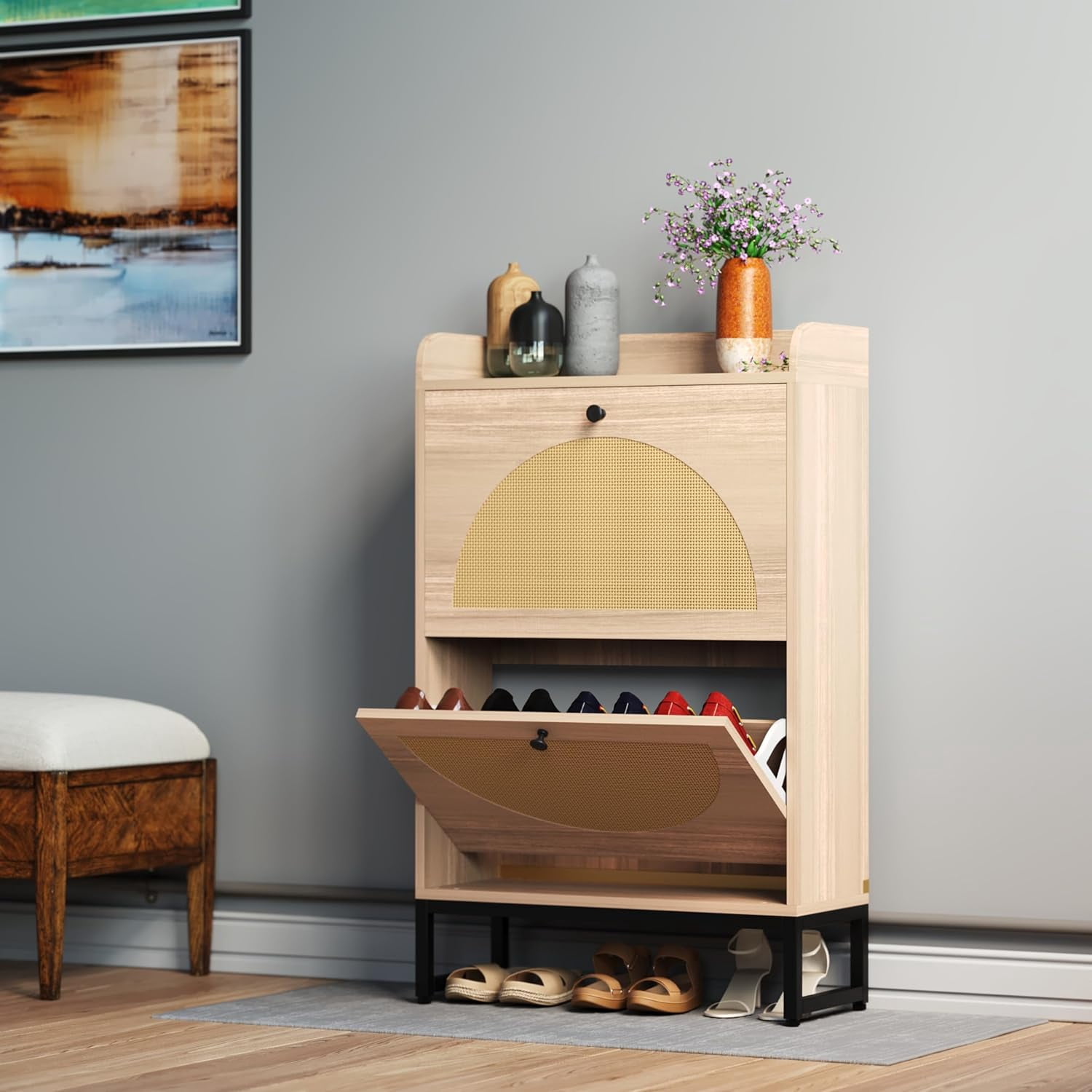 Tipping Bucket Rack Large Size Shoe Cabinet,Free Standing Tipping Bucket Shoe Rack ...