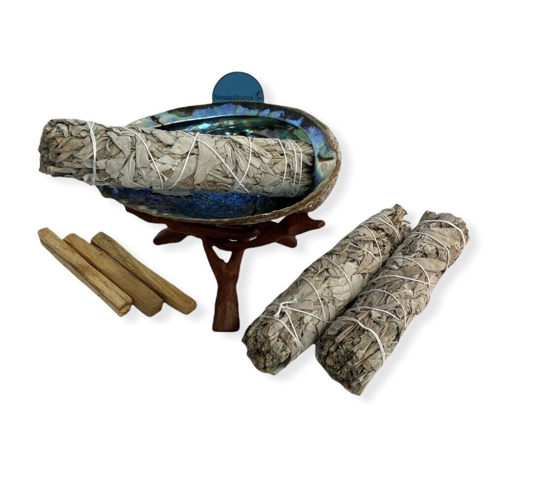 Smuge Shell Large Size Smudge Kit - Shell + Stand + Sage + Palo Santo (3 Kits) #JC ...