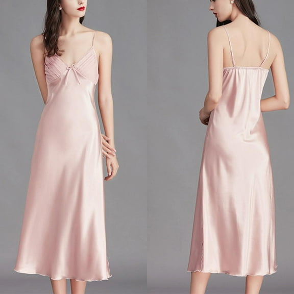 Large Size Suspender Nightdress Female Summer Women Ice Silk Silk Nightdress plus Size Nightgowns Knit Nightgown Womens Sleepwear Dress Woman Night Wear Women Sleep Shirt Cool Nights Pajamas for Women