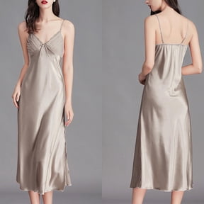 YAFALA, Women's Full Slips Strappy Dress, L, Beige - Walmart.com