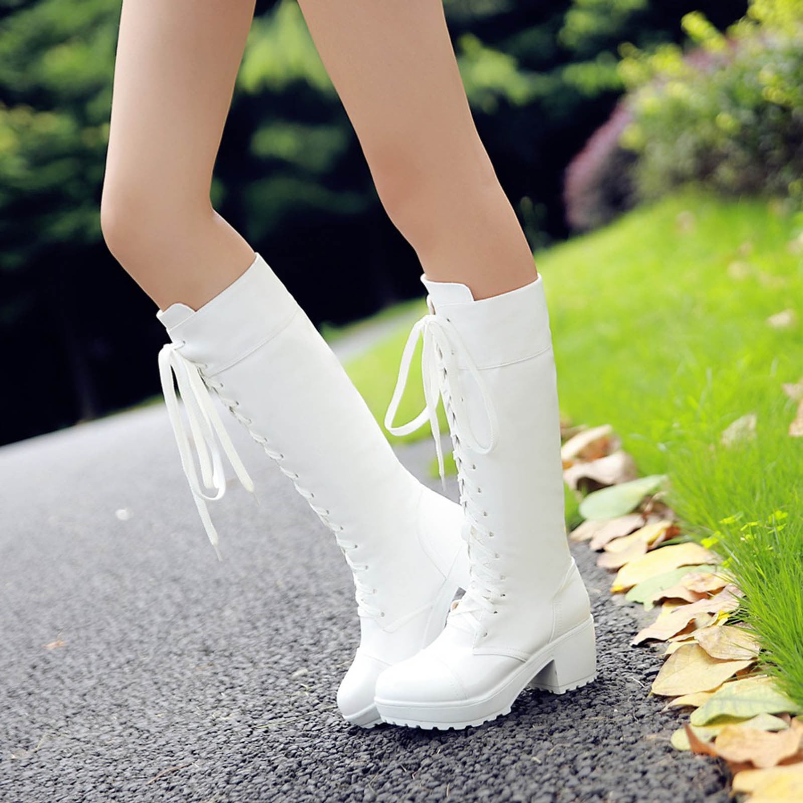 Womens Large Size Stretch Long Leg Boots High Heels Platform Over The Knee  Boots | eBay