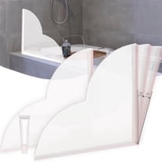 2 Pcs Tub Topper 9.45in Shower Corner Splash Guard Large Detachable Water Guard Self-Adhesive Washbasin Splash Protector for Kitchen Bathroom