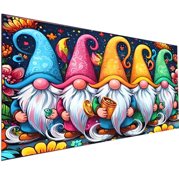 Large Size Vibrant Gnomes Diamond Painting Kits for Adults, DIY 5D Diamond Art Kits for Beginner,Full Drill Diamond Dots, Gem Art and Crafts,Home Decor 31.5x15.7inch