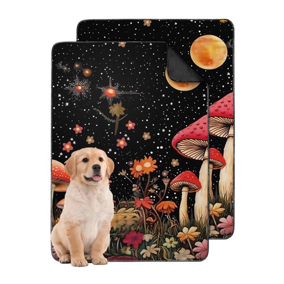 Large Size Washable Dog Pee Pads Featuring Leaf and Plant Designs, Reusable Pad with Grip Technology for Puppies and Adult Dogs (Plant patterns, 24" x35")