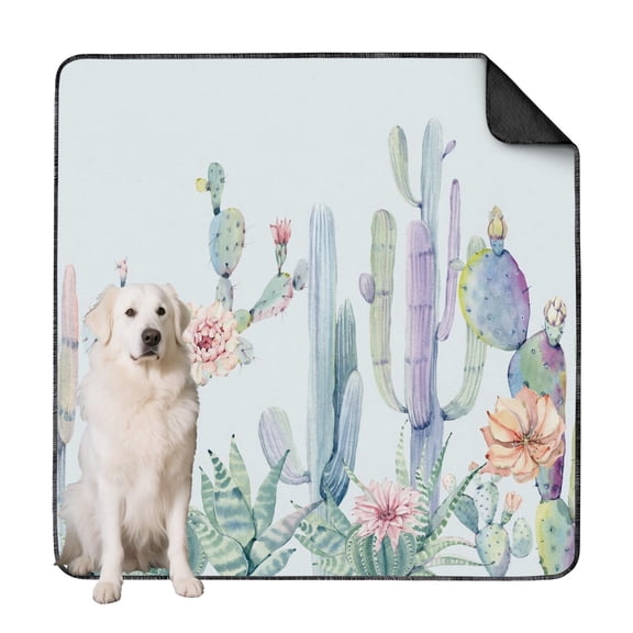 Large Size Washable Dog Pee Pads Featuring Leaf and Plant Designs, Reusable Pad with Grip Technology for Puppies and Adult Dogs (Plant patterns, 72"x72")