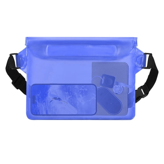Large Size Waterproof Phone Pouch Dry Bag Case Universal Waterproof Phone Case Underwater Cover for iPhone Samsung for Swimming Beach Pool Snorkelingļ¼Dark Blue