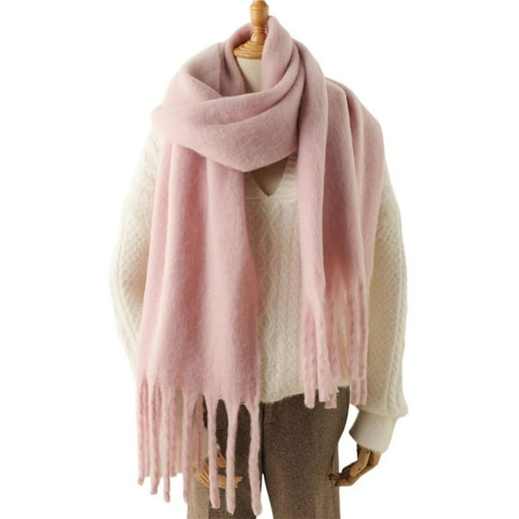 Large Size Winter Scarf Classical Color Long Muffler Feature Luxurious Fringe Detailing And Multipurpose Use