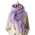 thumbnail image 1 of Large Size Winter Scarf Classical Color Long Muffler Feature Luxurious Fringe Detailing And Multipurpose Use, 1 of 4