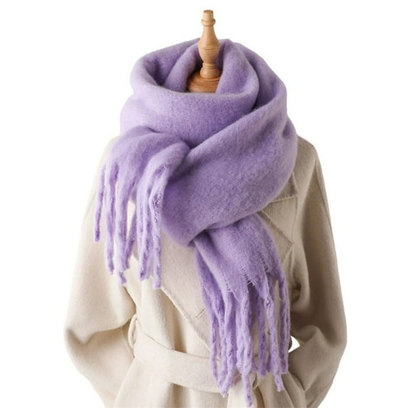 Large Size Winter Scarf Classical Color Long Muffler Feature Luxurious Fringe Detailing And Multipurpose Use