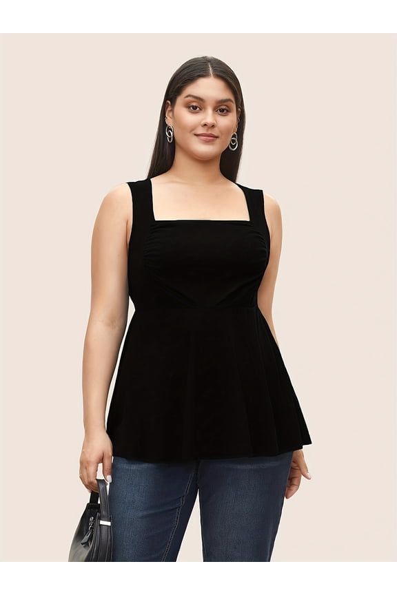 Large Size Women'S Wear French Square Collar Unique Senior Design Sense Of Loose Thin Sleeveless Top For Women To Wear In Spring And Summer, Simple Temperament