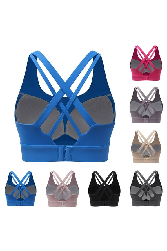 Large Size Women's Sports Bra Adjustable Crossback with Removable Padding for Yoga and Fitness, No Rims, Comfortable and Elastic #Beige,L