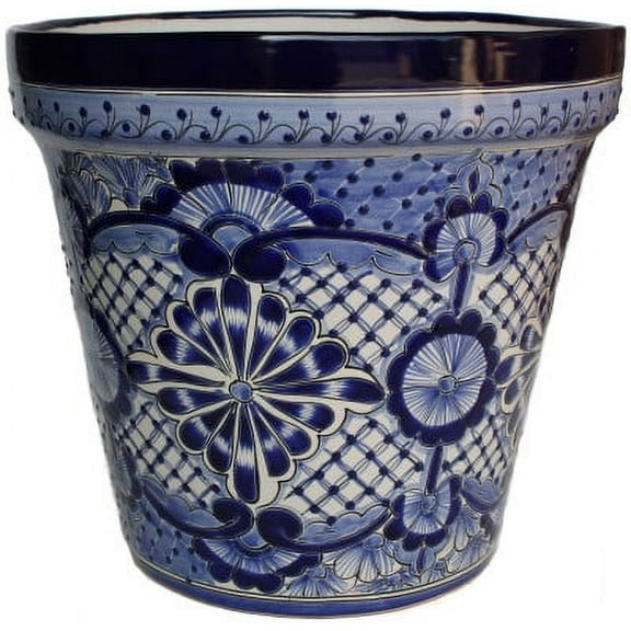 Large-Sized Cocucho Mexican Colors Talavera Ceramic Garden Pot