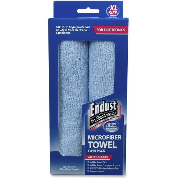 Large-Sized Microfiber Towels Two-Pack, 15 X 15, Unscented, Blue, 2/pack | Bundle of 5 Packs