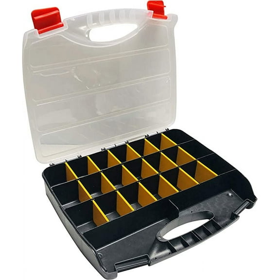 Large Sized Tackle Box with Removable Slots (19" x 15" x 3")