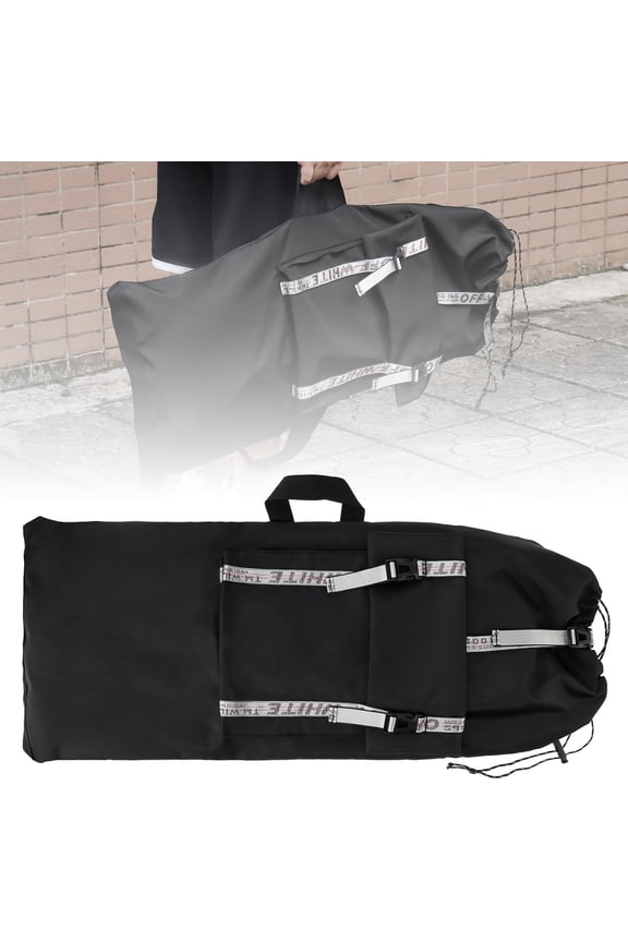 Large Skateboard Backpack - Fits 30 Inch & Oversize Skateboards up to 33", Waterproof Durable Skate Bag with Adjustable Shoulder Strap, Outer Pocket & Reflective Zipper Chain