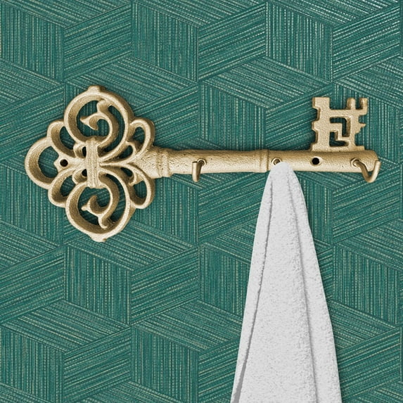 Large Skeleton Key Wall Hooks | Rustic Vintage Cast Iron Wall Decor