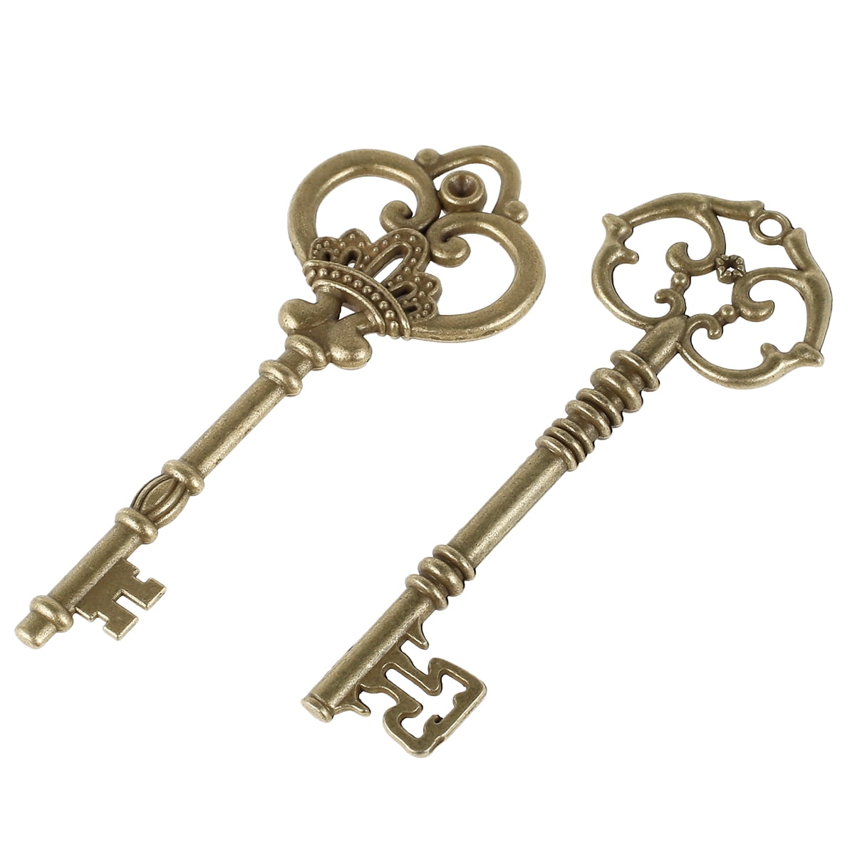 2Pcs 6 Color Metal Alloy Lovely Large Crown Key Charms Vintage Jewelry Keys  Charms 32*84mm