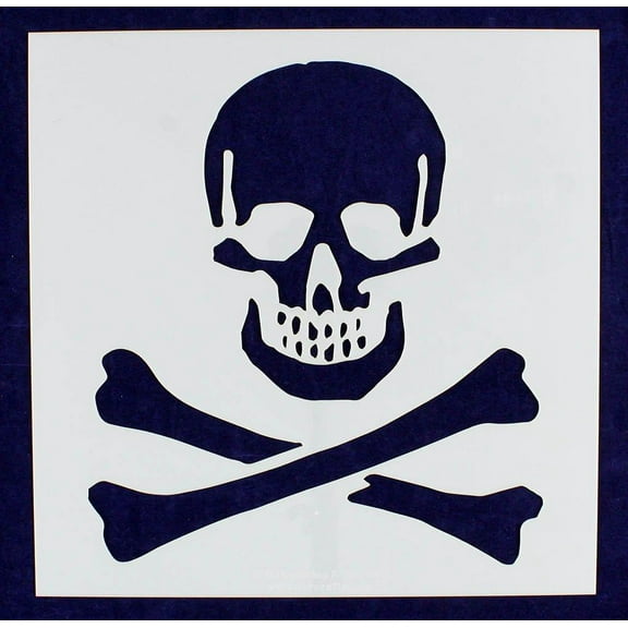 Large Skull & Bones Stencil 14 Mil 12" x 12" Painting /Crafts/ Templates