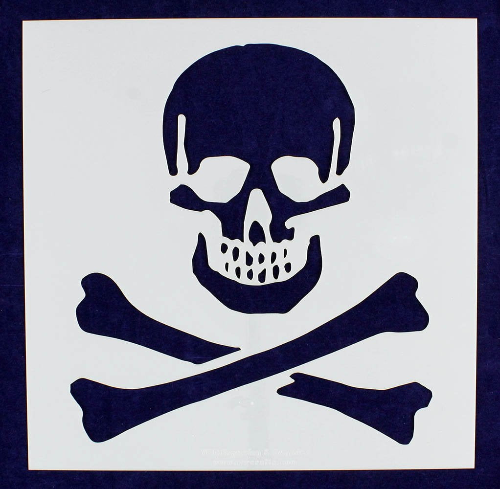 Large Skull & Bones Stencil 14 Mil 18 large-skull-bones-stencil-14-mil-18-x-24-painting-crafts-templates-walmart-com