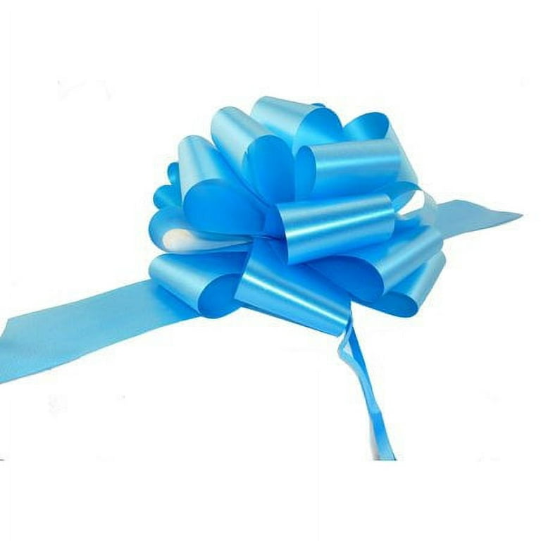 Large Sky Blue Ribbon Pull Bows - 9 Wide, Set of 6, Wedding, Baby Shower,  Party Decor