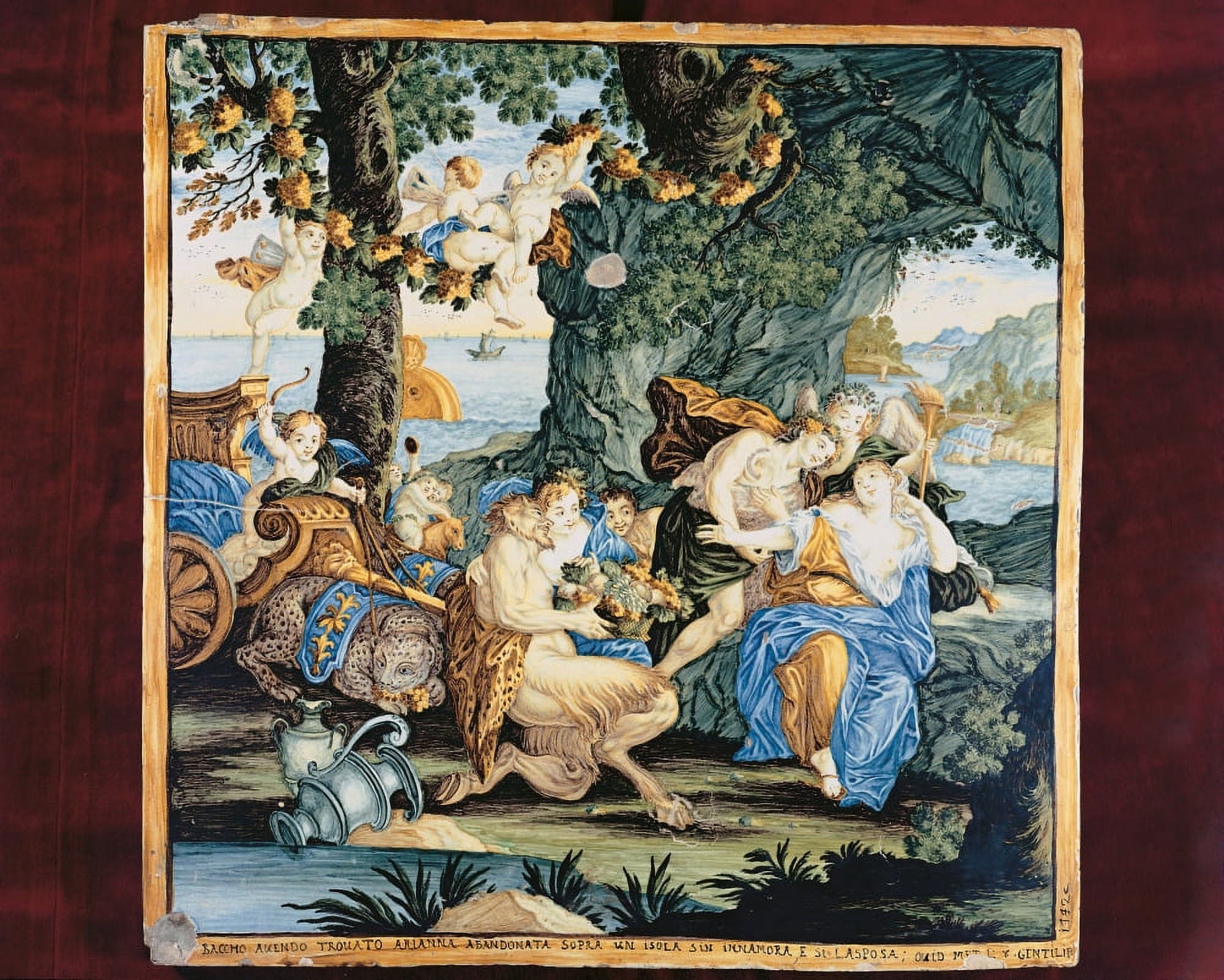 Large Slab Decorated With Bacchus And Ariadne Canvas Art - (36 x 24)
