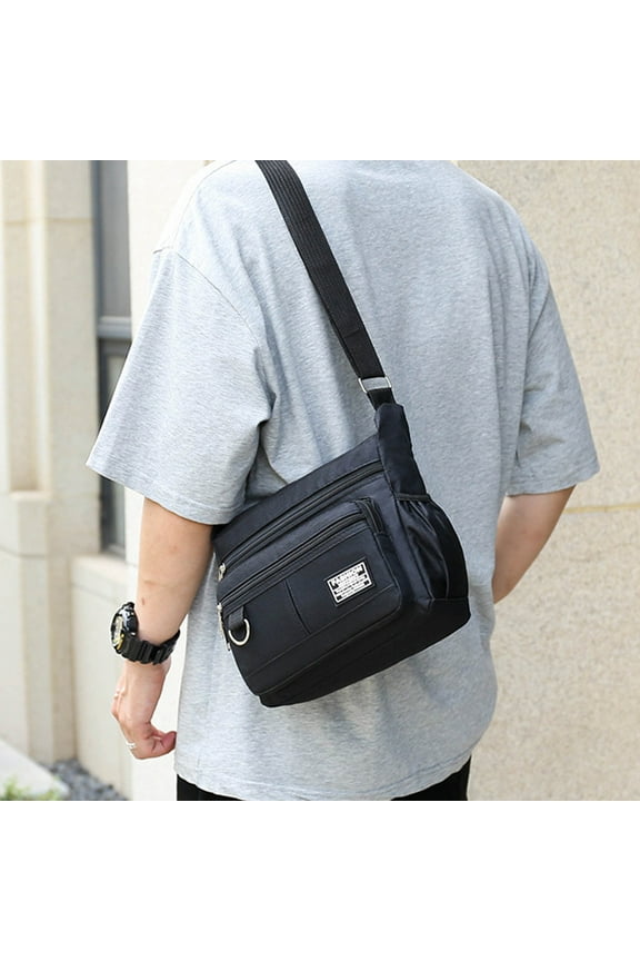 Large Sling Bag Crossbody Chest Shoulder Bag for Men and Women, Oxford Cloth, Adjustable Strap, Travel Backpack, One Strap Purse for Casual, Sports, Hiking, Blue Black Gray Army Green