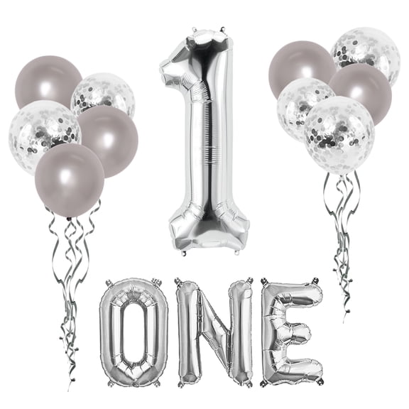 Large, Sliver One Balloon for First Birthday - Number 1 Balloon, 40 Inch | 1st Birthday Girl Decoration | Sliver 1 Balloon for First Birthday | 1st Birthday Balloons, 1st Birthday Decorations