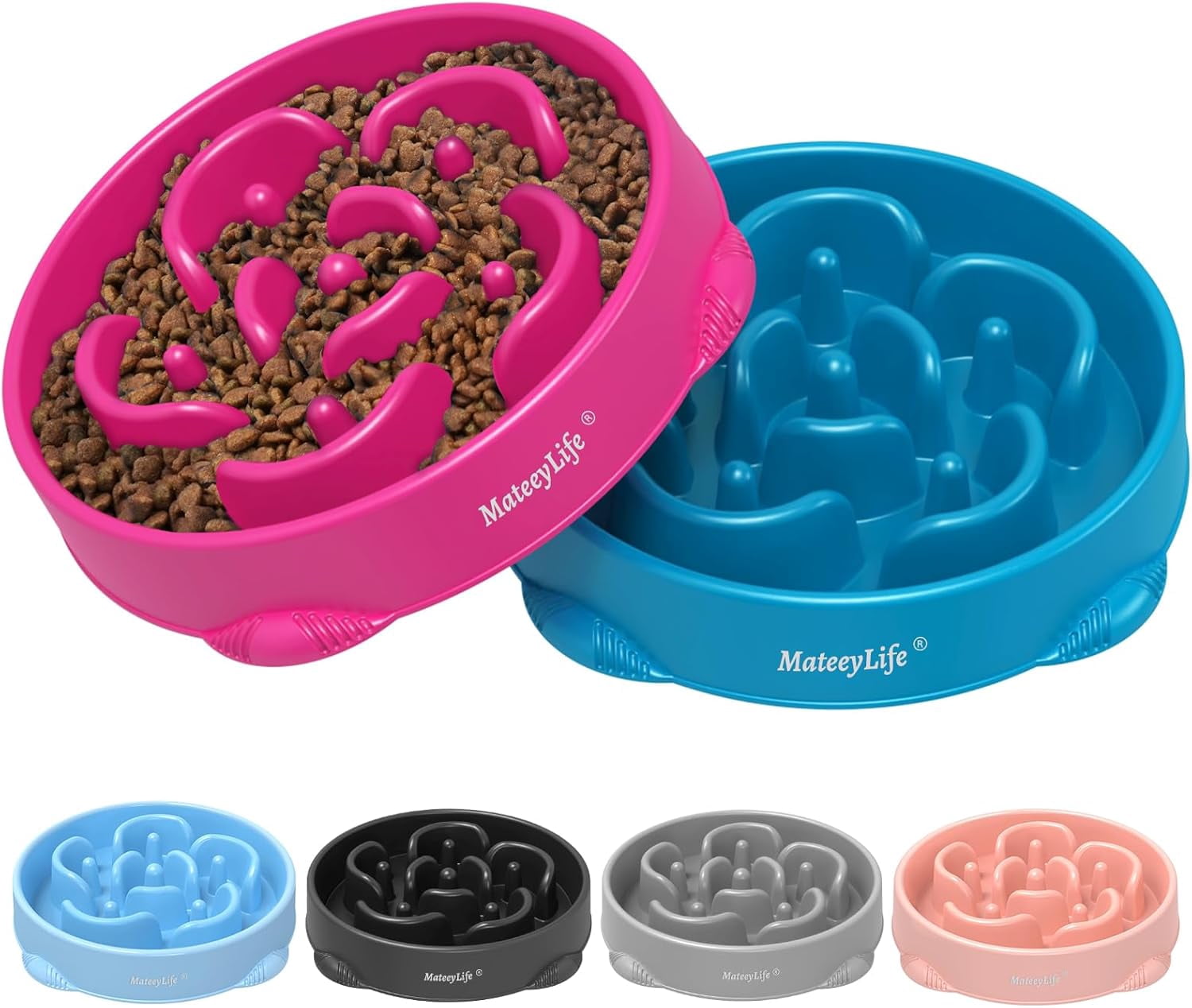 Large Slow Feeder Dog Bowls 2PCS, Anti-Choking Puzzle Dog Food Bowls ...