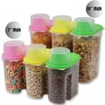 thumbnail image 1 of Large/Small BPA-Free Food Storage Containers with Lid Perfect for Storing Flour, Sugar, Grains, Rice, Cereals, and Baking Supplies for Better Kitchen Organization, Set of 6 in Green, Pink, and Yellow, 1 of 8