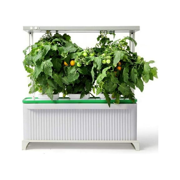 Large Smart Indoor Hydroponics LED Growing System Kit for Flowers, Herbs, Vegetables, Succulents (White), Grow Plants in Your Kitchen Cactus, Lettuce, herb, Peppers, Greens, Salad in The Included pods