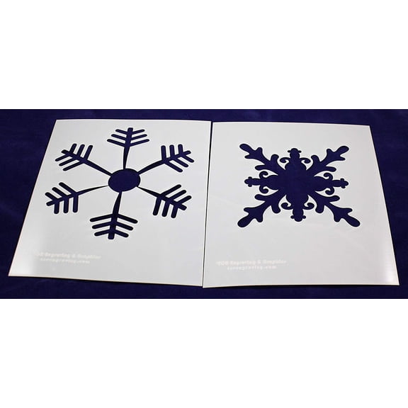 Large Snowflake 2 Piece Stencil Set 14 Mil 8" X 10" Painting /Crafts/ Templates