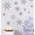 thumbnail image 1 of Large Snowflakes set of 12 Wall Decals Christmas and Holiday Decor Self Adhesive Window and Wall Stickers - Size: Range from 4"-12" - Color: Metallic SIlver, 1 of 5