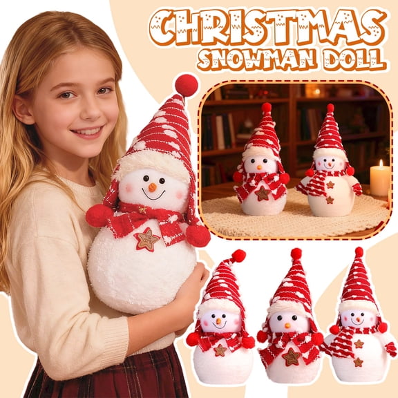 Large Snowman Doll Christmas Decoration, Festive Holiday Figurine for Scene Arrangement, Home and Party Decor, Welcome Sign for Christmas,B