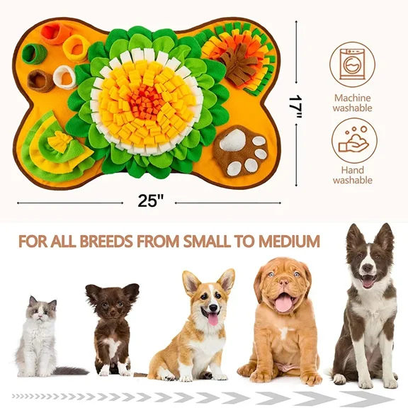 Large Snuffle Mat for Dogs Pet Interactive Training and Stress Relief Sniff Feeding Mat Slow Feeder Dog Treat Mat Dog Toys