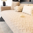 thumbnail image 1 of Large Sofa Cushion Cover - 35x71 Inch Thickened Cotton Velvet Sofa Pad, Soft Plush Furniture Protector with Non-Slip Backing, Machine Washable Couch Cover for Pets & Kids, 90*180cm, 1 of 9