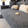 thumbnail image 1 of Large Sofa Cushion Cover - 35x71 Inch Thickened Cotton Velvet Sofa Pad, Soft Plush Furniture Protector with Non-Slip Backing, Machine Washable Couch Cover for Pets & Kids, 90*180cm, 1 of 9