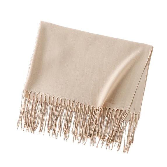 Large Soft Feel Pashmina Scarf for Women, Silky Shawl Wrap, Trendy Fashion Scarf for Travel, Wedding, Evening Dress, Lightweight Neck Wrap, Elegant Daily Wear Beige