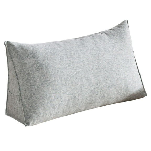 Large Soft Comfortable Triangle Back Cushion for Sofa and Bed 70x35x20cm Pillow with Removable Washable Cover and Convenient Side Pocket