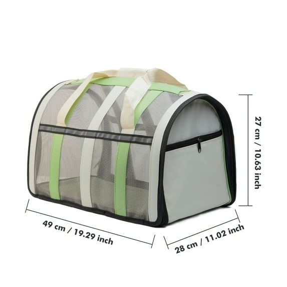 Large Soft Pet Carrier Bag (Size L) - Hollow Mesh Ventilation, Spacious Interior & Sturdy Zipper, Comfortable Strap for Cats & Small/Medium Dogs, 6 Colors, Portable Folding for Travel/Vet/Daily Use
