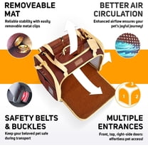 Large Soft Pet Carrier for Cats Dogs Travel Bag Airline Approved M Brown