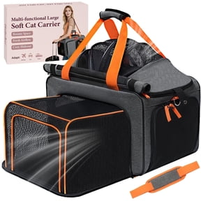 Large Soft-Sided Airline-Approved Pet Carrier, Foldable Travel Bag with Top Loading & Breathable Mesh for Small Dogs, Cats & Kittens Up to 15 Lbs