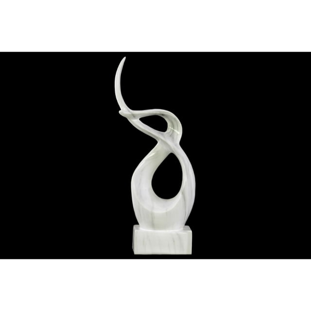 Large Soft Swirl Abstract Sculpture on Base - Silver