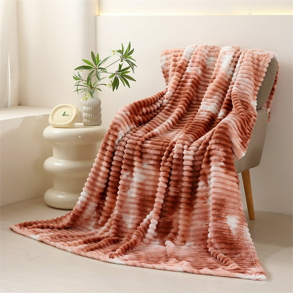 Large Soft Velvet Throw Blanket, 39x59in Stylish Tie-dye Jacquard Throw Blanket for Couch, Fuzzy Cozy Lightweight for All Season, Nap Blanket, Air Conditioner Blanket, Clearance Sale!