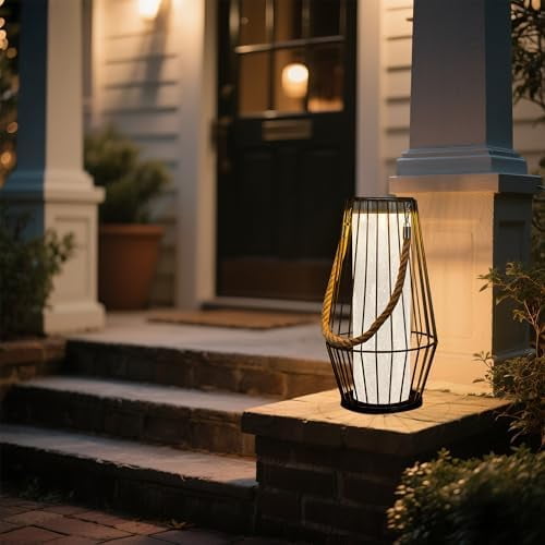 Large Solar Lanterns Outdoor Waterproof-Heavy Duty Metal Hanging Lights Solar Table Lamp for Outside Patio Yard Garden Porch Tabletop Decor$$Tools & Hardware Other