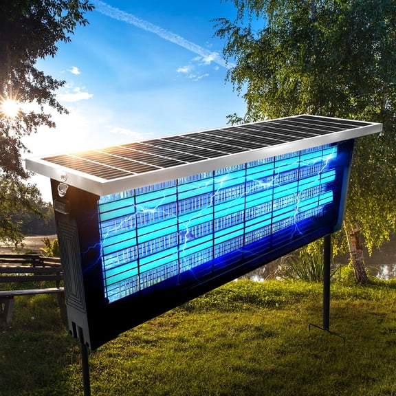 Large Solar Zapper Outdoor For 4000 Sq.ft  Rechargeable Mosquito With High Waterproof Patio Garden Backyard Rv Camping 18w Panel